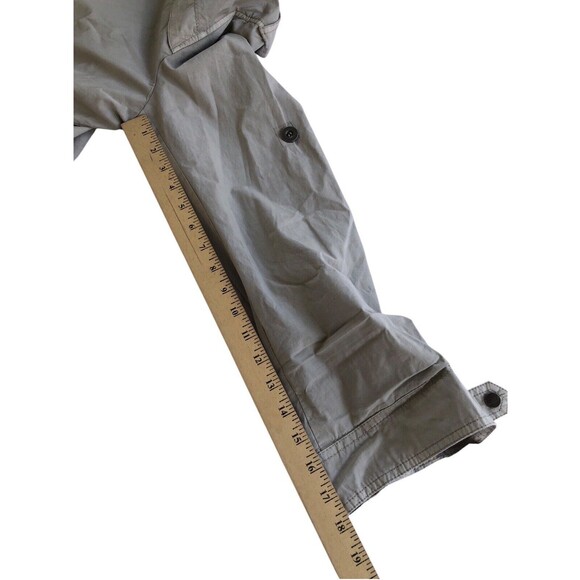 Levi’s lightweight fishtail anorak jacket hidden hood womens size L gray utility - Picture 9 of 12